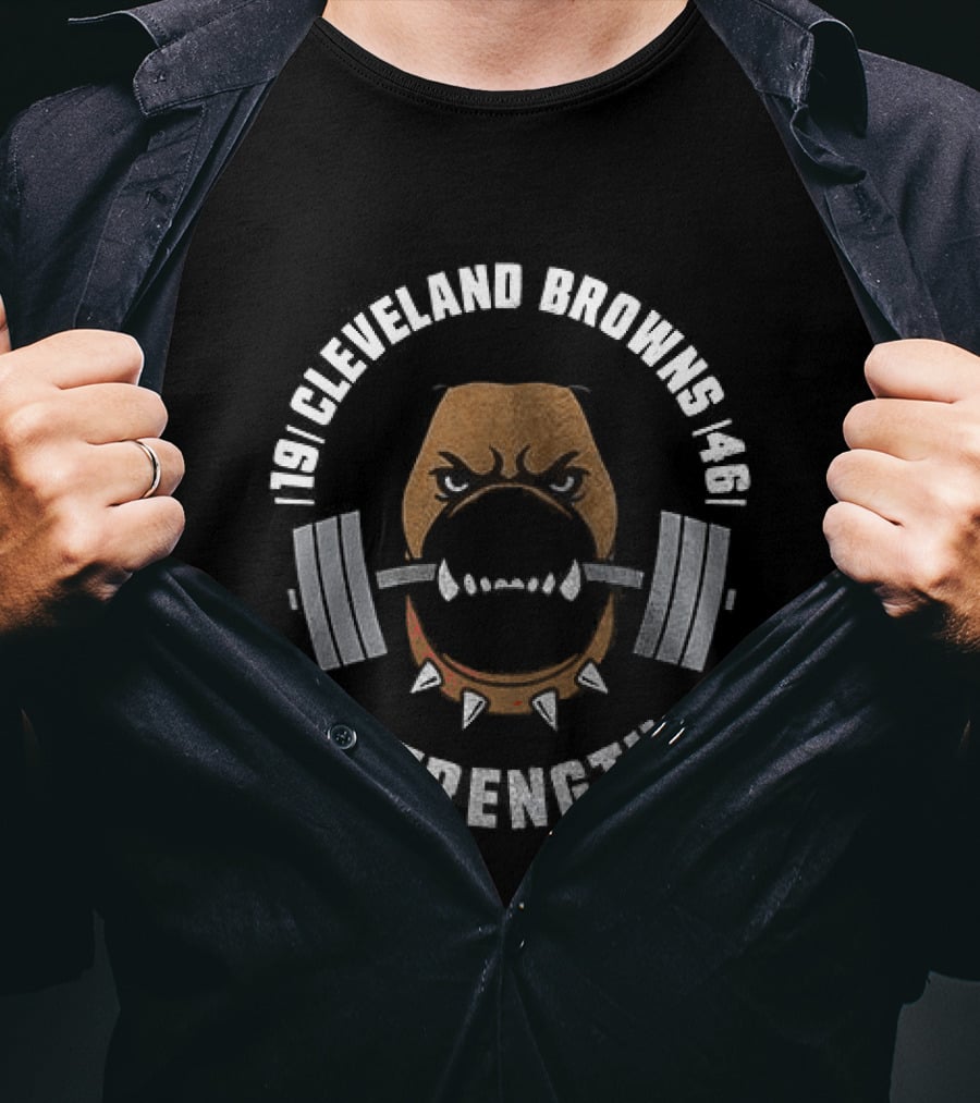 Cleveland Browns Strength Mascot Barbell 1946 T-Shirt