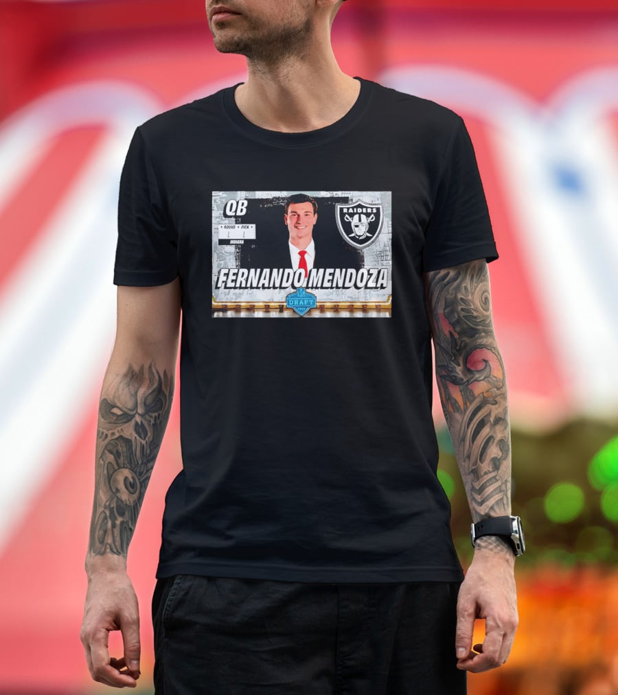 Las Vegas Raiders NFL Draft 2025 QB Fernando Mendoza T-Shirt