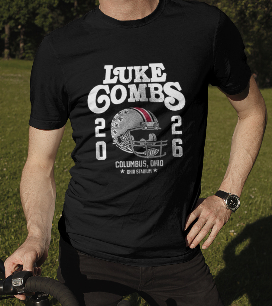 Luke Combs 2026 Columbus Ohio Stadium Helmet T-Shirt