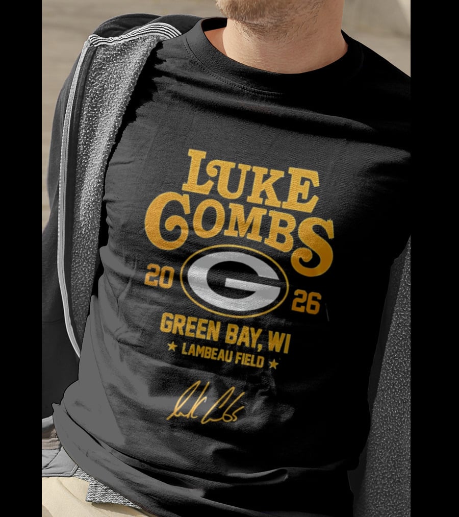 Luke Combs 2026 Green Bay WI Lambeau Field Packers Tour T-Shirt