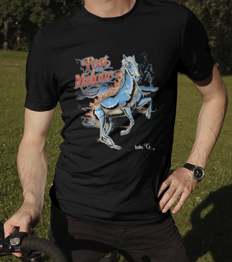 Post Malone Stagecoach 2026 Festival Indio California April 26 The Lightning Horse T-Shirt