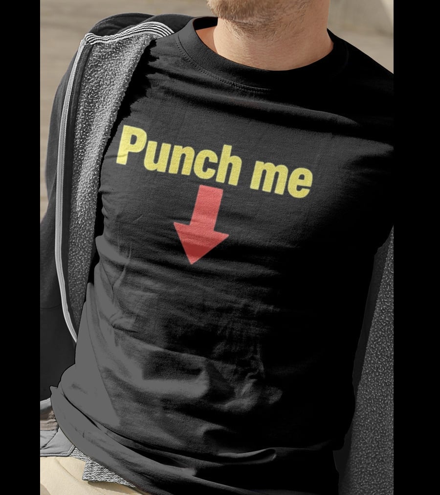 Punch Me Red Arrow Yellow T-Shirt