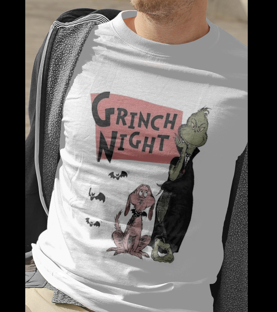 Grinch And Max Halloween Night Spooky Scene T-Shirt
