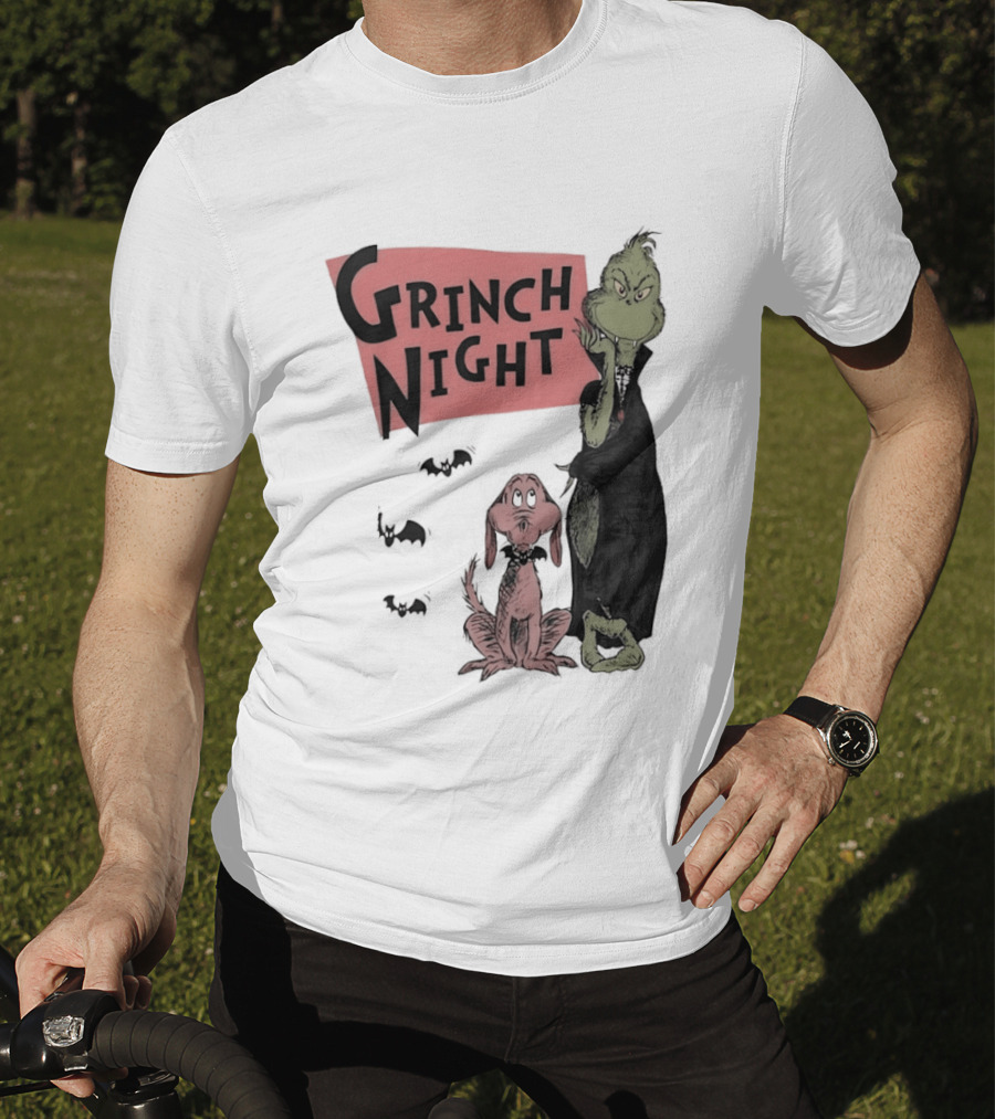 Grinch And Max Halloween Night Spooky Scene T-Shirt