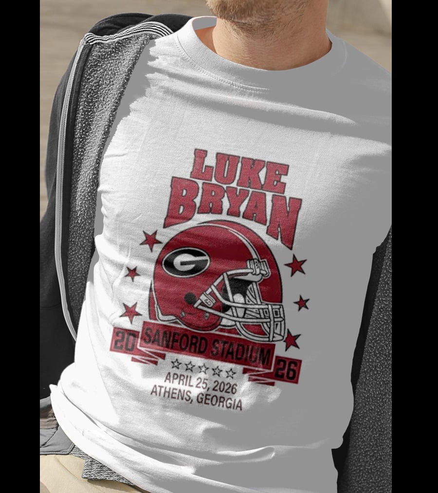 Luke Bryan Sanford Stadium April 26 2026 Athens Georgia Helmet T-Shirt