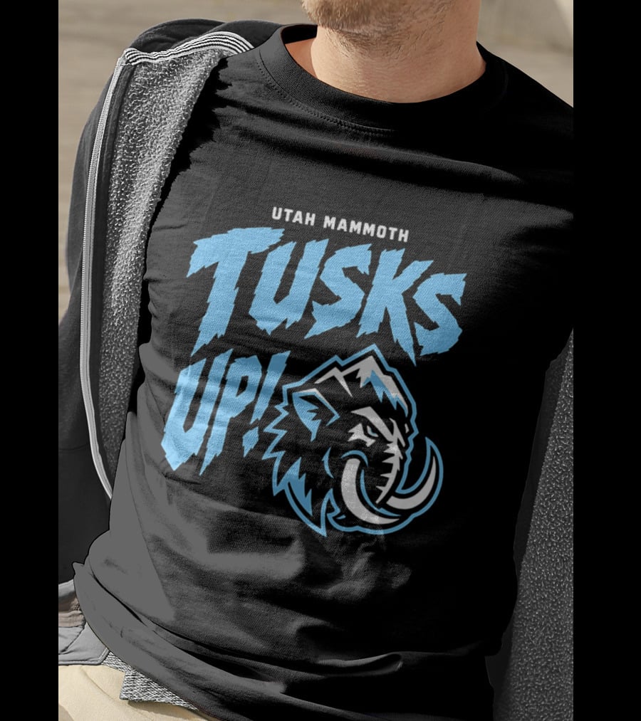 Utah Mammoth Tusks Up Fierce Mammoth Head T-Shirt