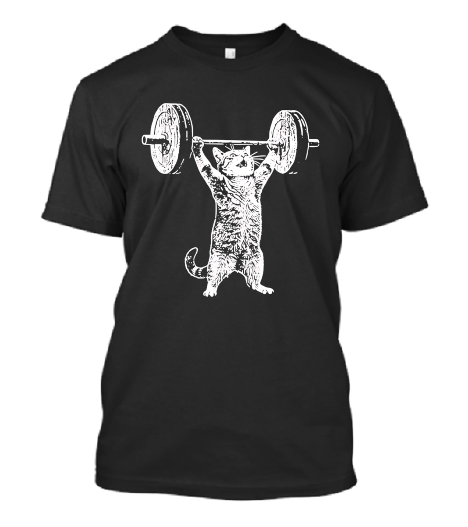 Weight Lifting Cat With Barbell T-Shirt