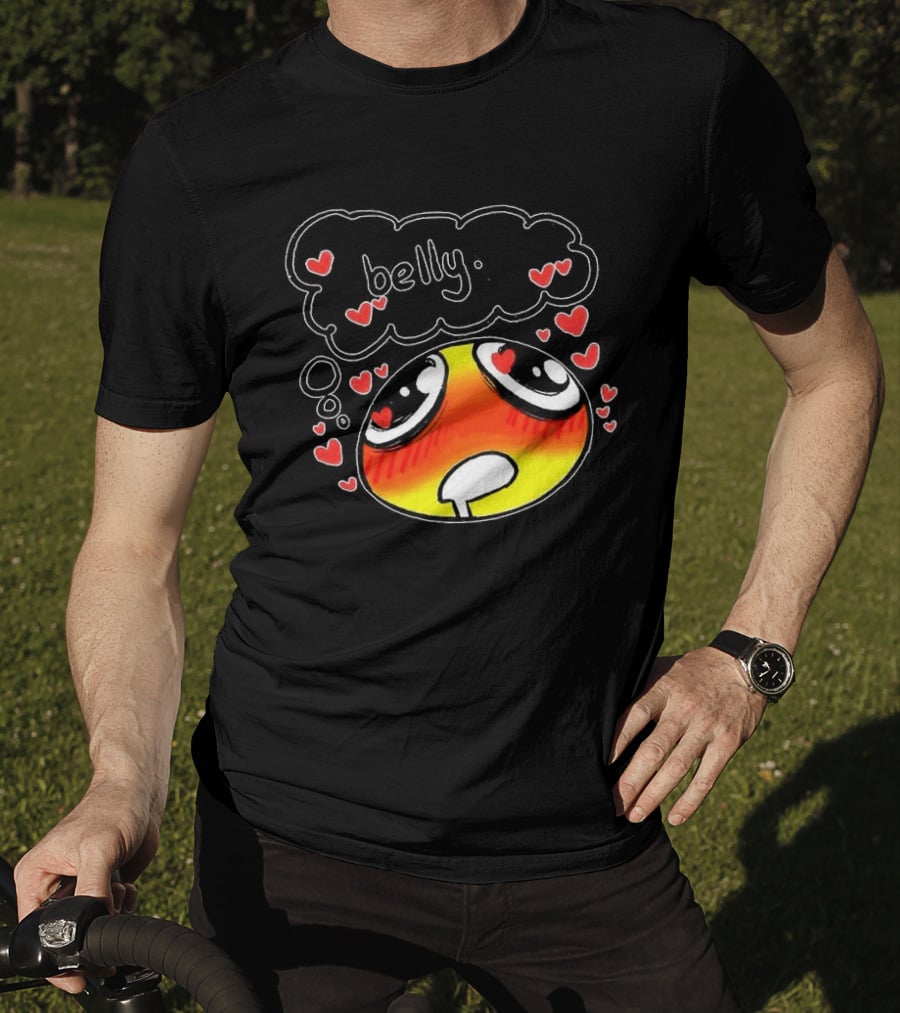 Belly Emoji Meme Cute Heart Love Doodle T-Shirt
