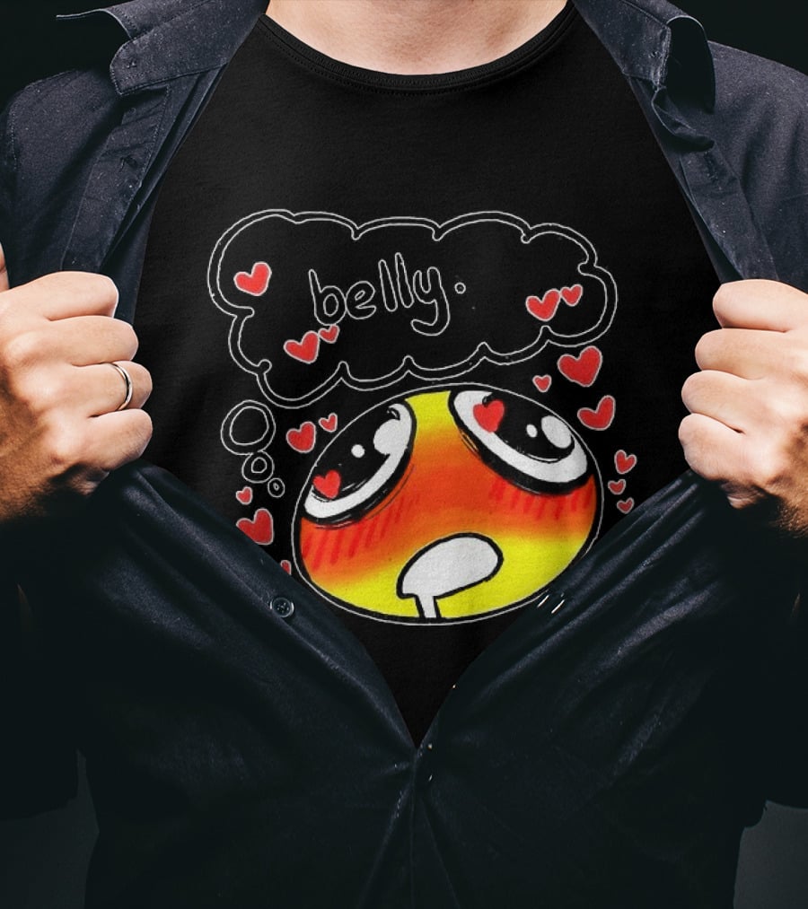 Belly Emoji Meme Cute Heart Love Doodle T-Shirt