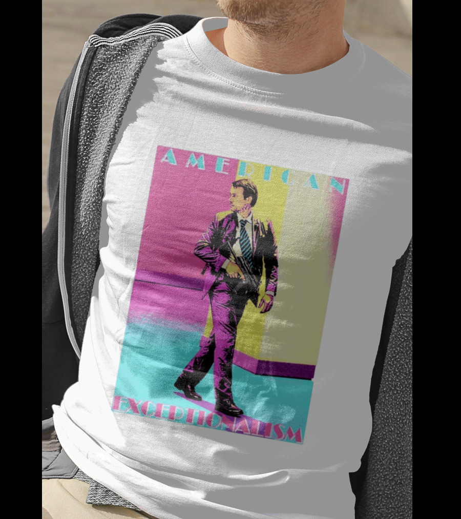 American Exceptionalism Retro Pop Art Style Man With Gun T-Shirt