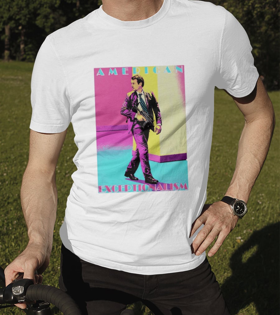 American Exceptionalism Retro Pop Art Style Man With Gun T-Shirt