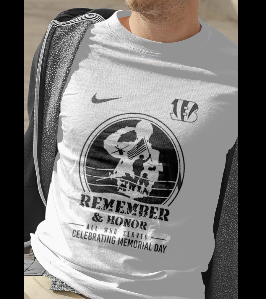 Nike Cincinnati Bengals Remember And Honor All Gave Some Celebrating Memorial Day T-Shirt