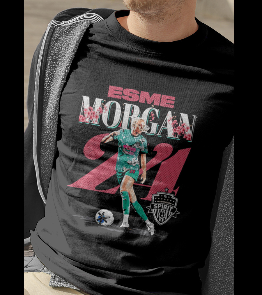 Esme Morgan 24 Washington Spirit Cherry Blossom Soccer Player T-Shirt