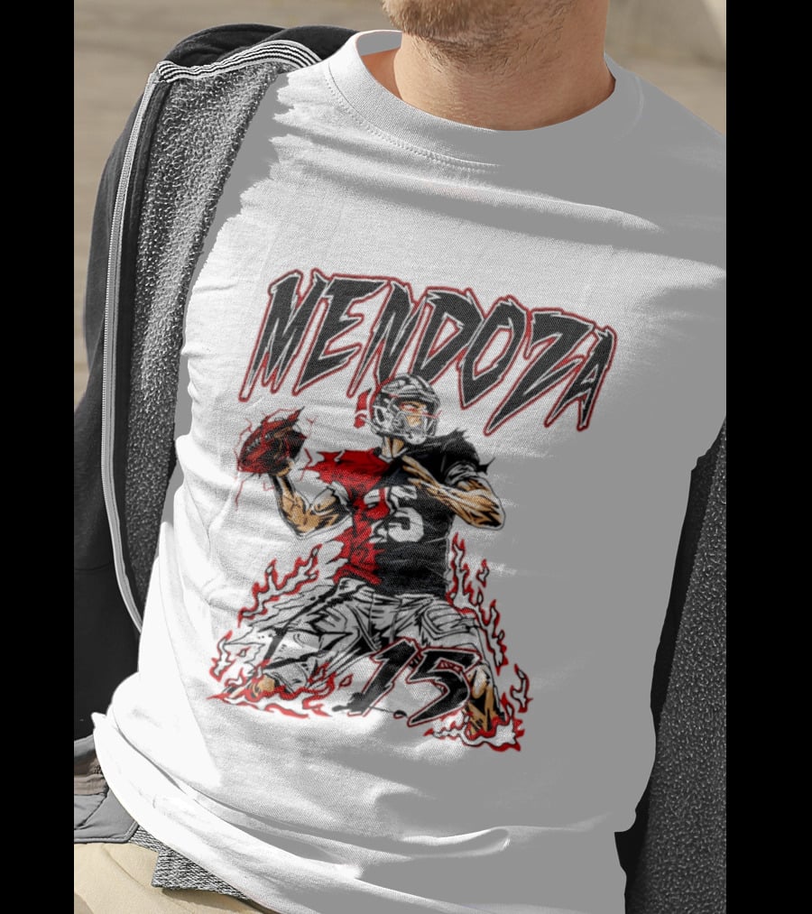 Fernando Mendoza Raiders 15 Hand Drawn Football Athlete T-Shirt