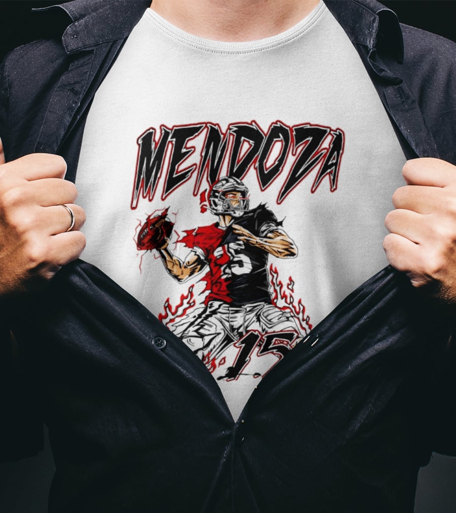 Fernando Mendoza Raiders 15 Hand Drawn Football Athlete T-Shirt