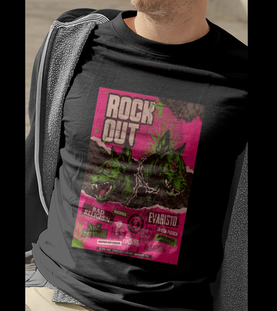 Rock Out Bad Religion Evaristo Santiago Chile April 25 2026 Serigrafía T-Shirt
