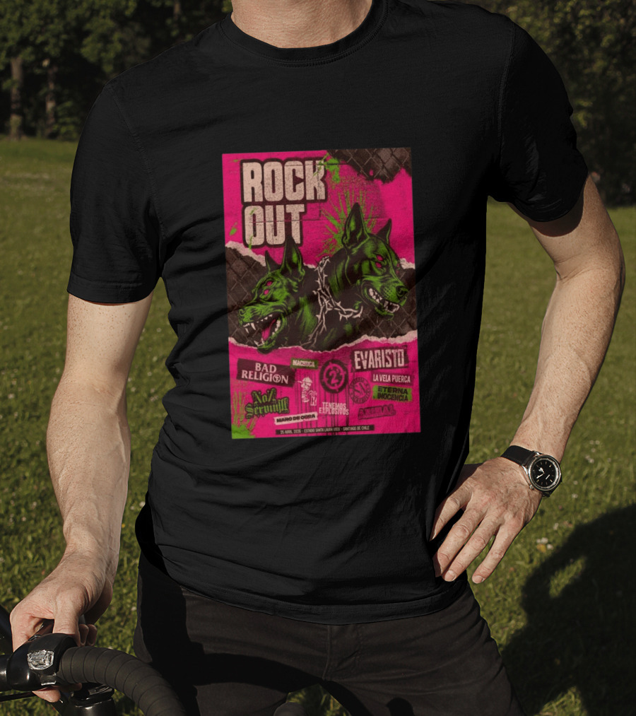 Rock Out Bad Religion Evaristo Santiago Chile April 25 2026 Serigrafía T-Shirt