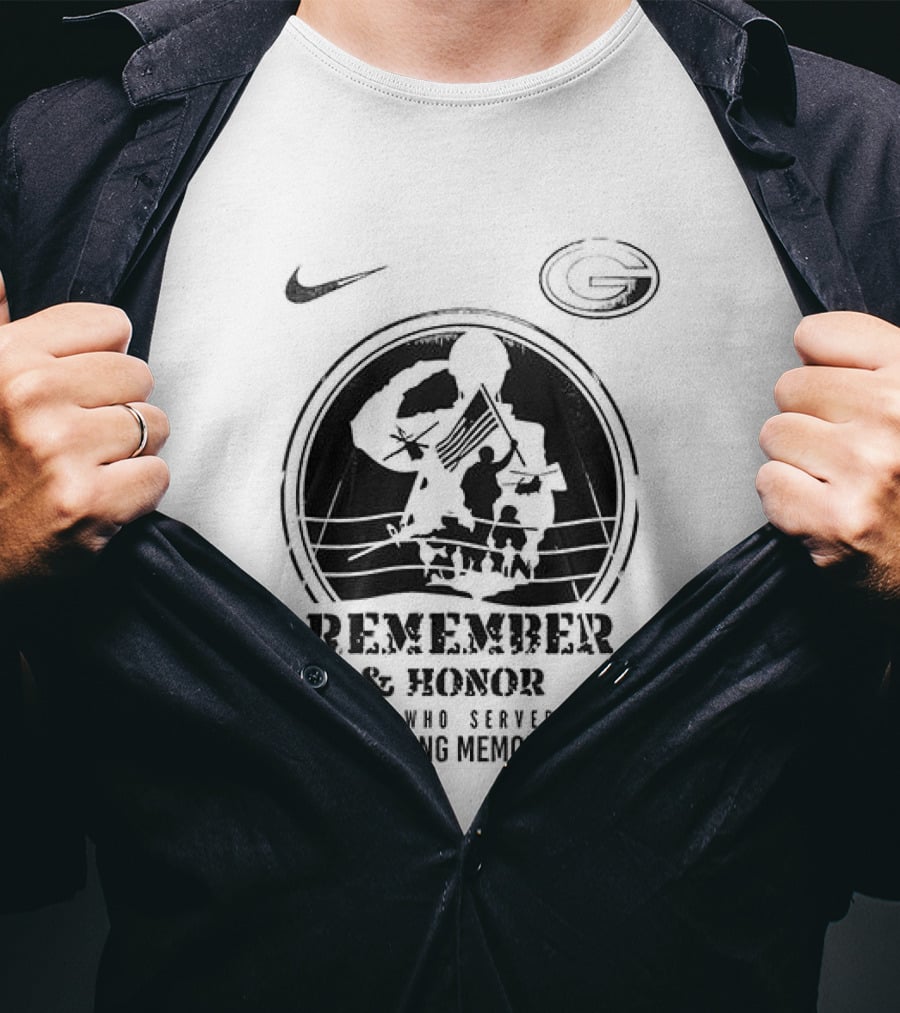 Remember & Honor Green Bay Packers Celebrating Memorial Day T-Shirt