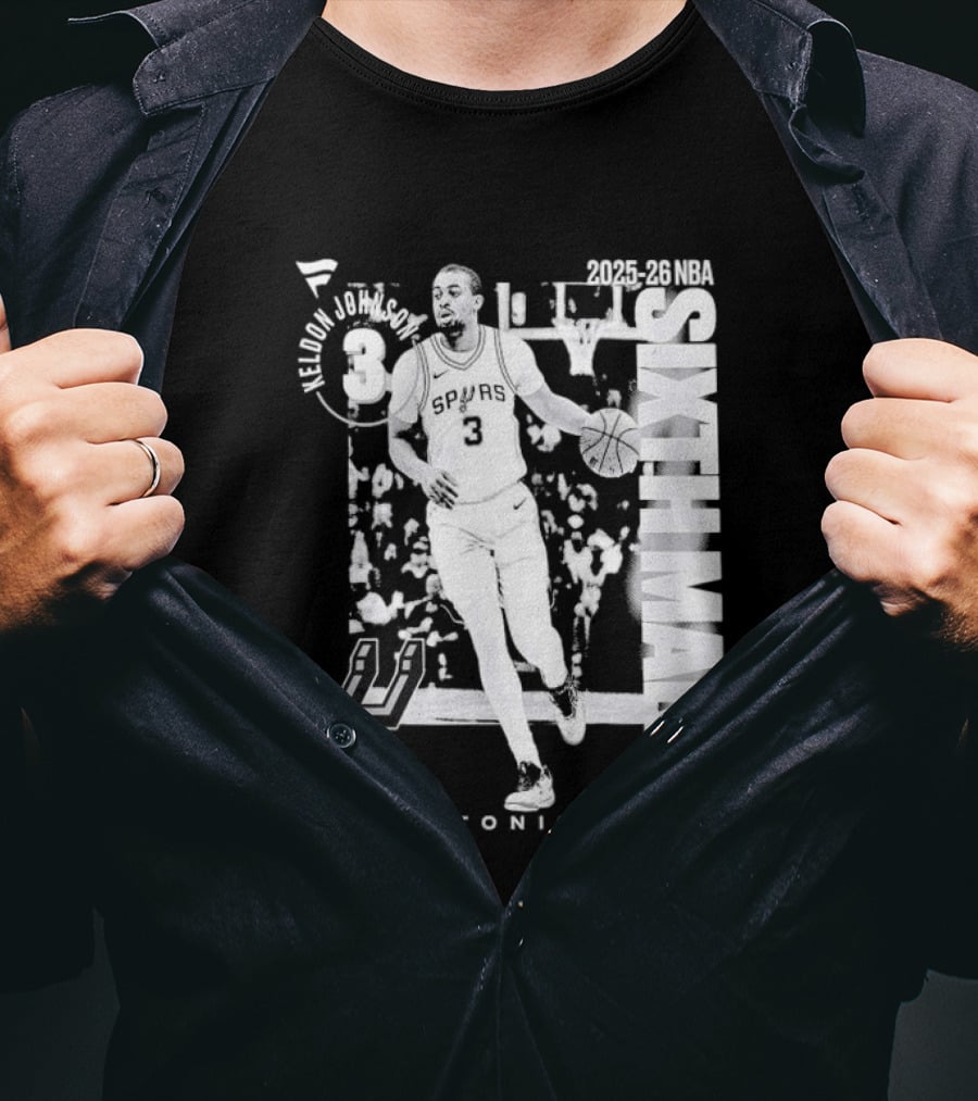 Keldon Johnson 2025 26 Sixth Man San Antonio Spurs NBA Legacy T-Shirt