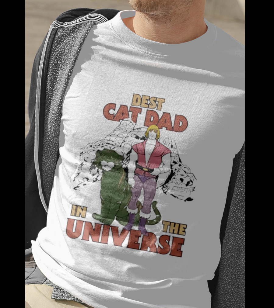 Masters Of The Universe Best Cat Dad In The Universe Heroic He Man And Battle Cat T-Shirt