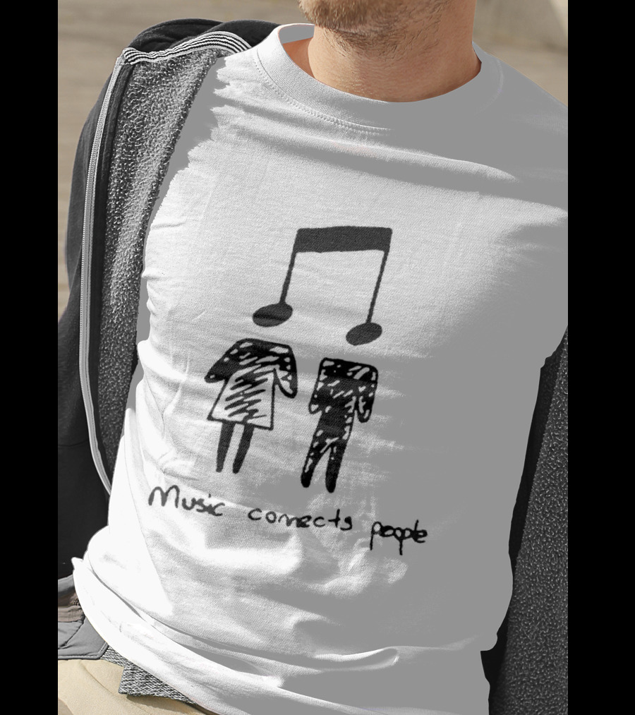 Music Connects People Doodle With Note T-Shirt