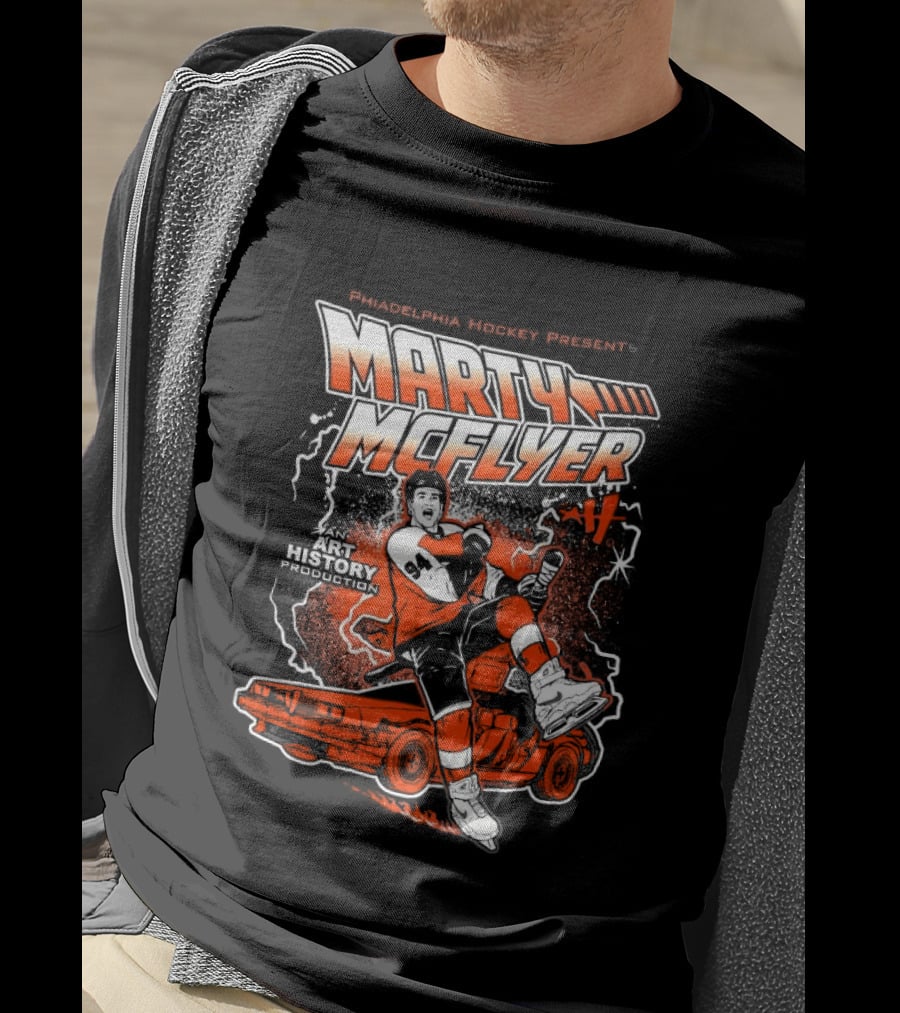 <strong>Philadelphia Flyers Marty McFlyer NHL Back To The Future Parody</strong> T-Shirt