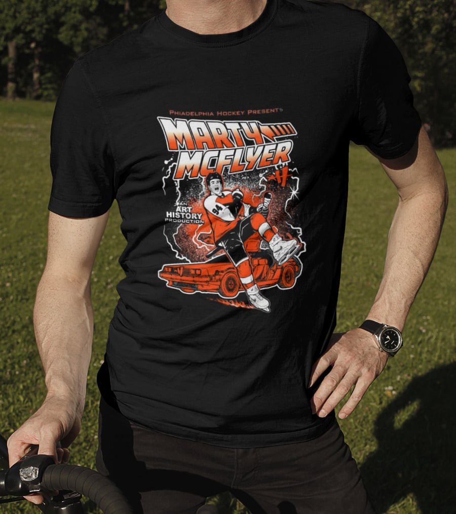 <strong>Philadelphia Flyers Marty McFlyer NHL Back To The Future Parody</strong> T-Shirt