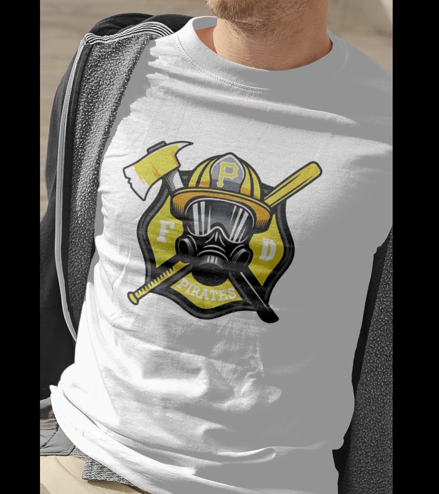 Pittsburgh Pirates Firefighter Helmet Ax FD Spirit T-Shirt