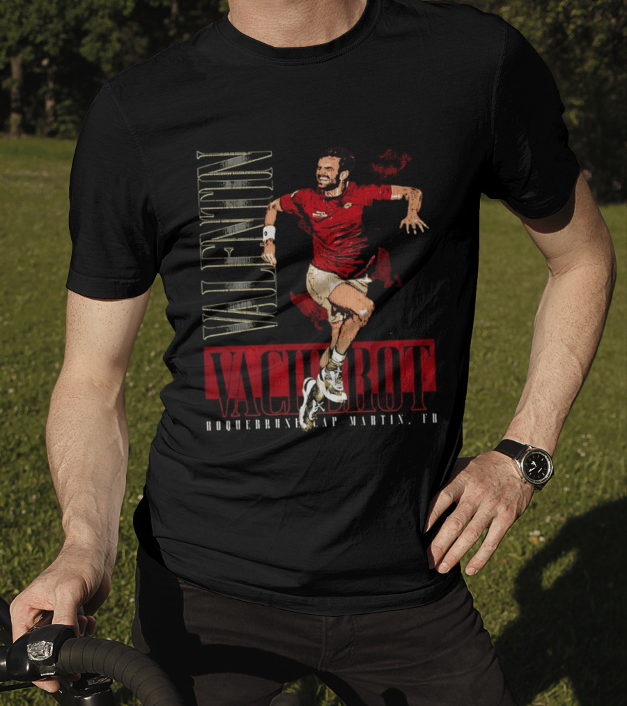 Valentin Vacherot Vertical Name Jumping Athlete Red T-Shirt