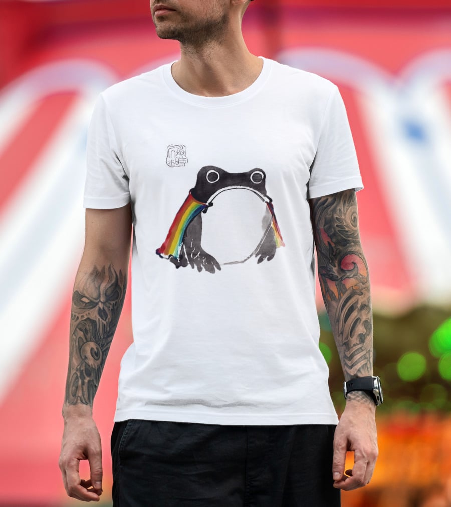 Pride Frog Rainbow Cloak Cheerful Vibe T-Shirt