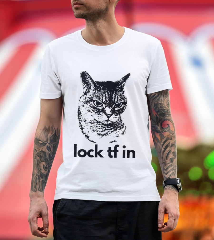 Serious Cat Lock Tf In Classical Japanese T-Shirt