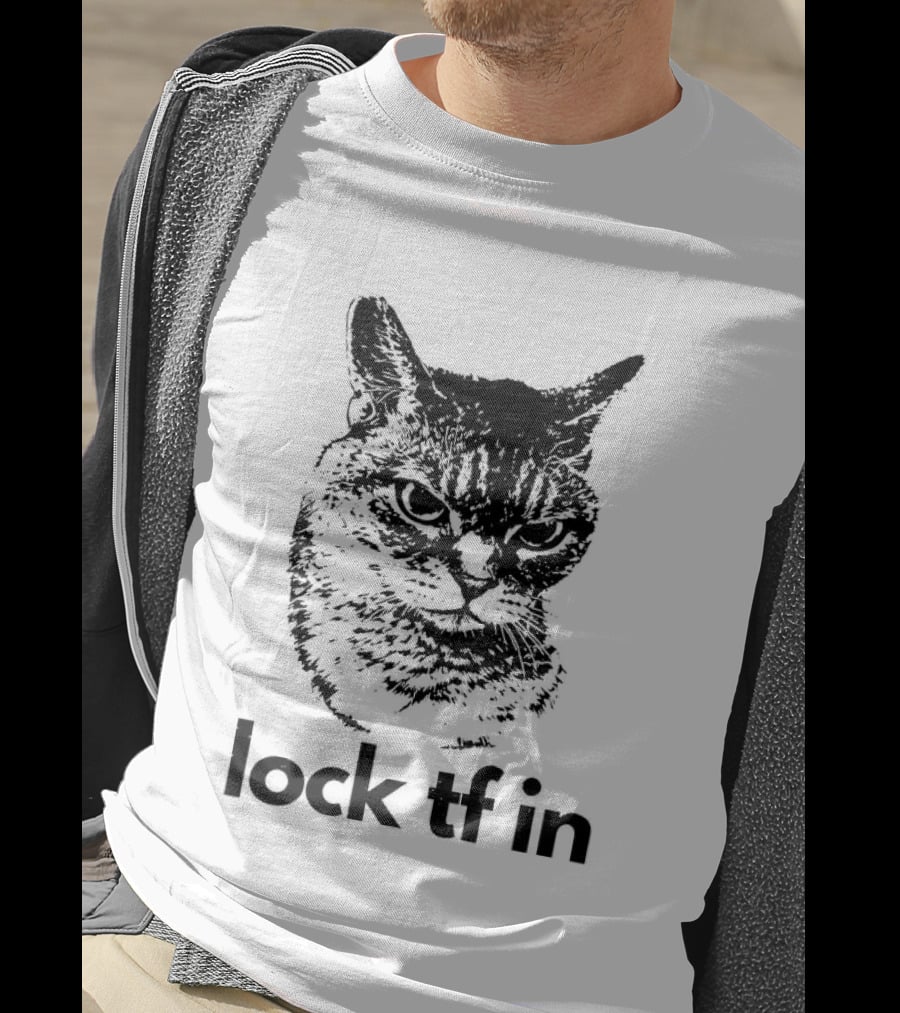 Serious Cat Lock Tf In Classical Japanese T-Shirt