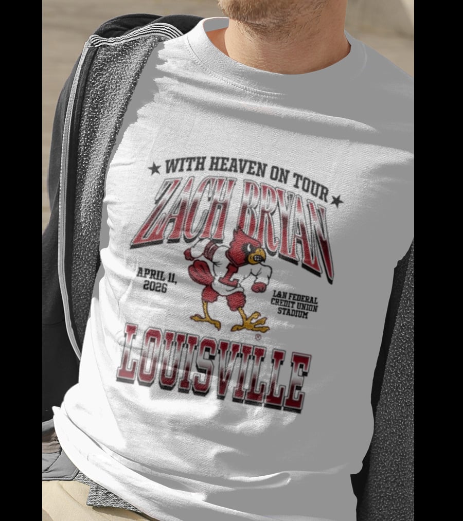 Zach Bryan Louisville April 2026 With Heaven Tour Cardinal Stadium T-Shirt