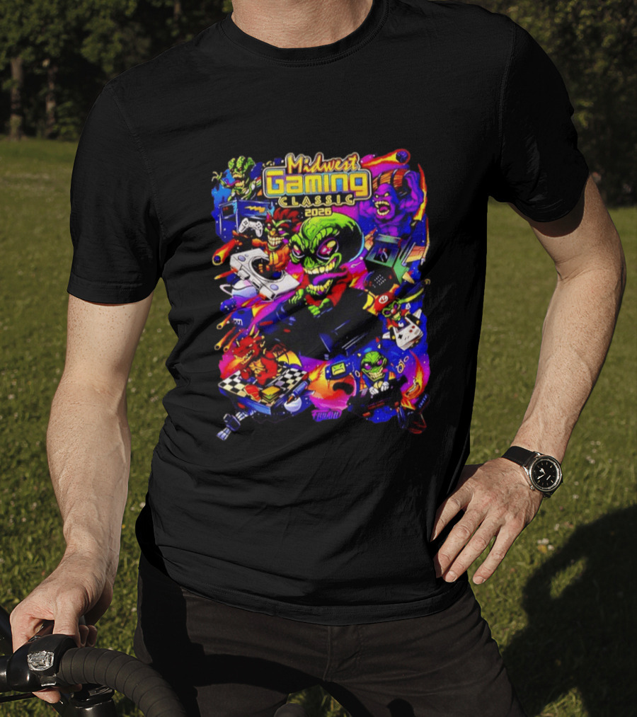 Midwest Gaming Classic 2026 Alien Retro Video Game Characters T-Shirt