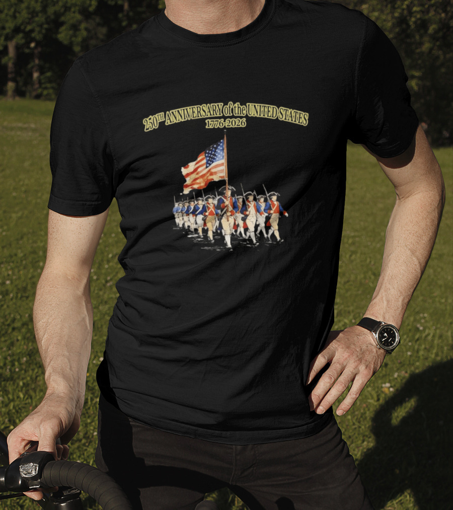 American Revolution 1776 2026 250th Anniversary United States Patriots With Flag T-Shirt