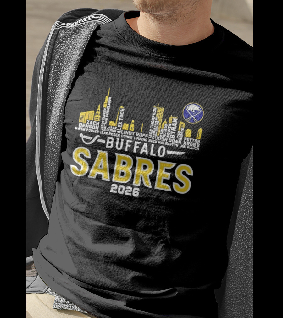 Buffalo Sabres 2026 Skyline NHL Players T-Shirt