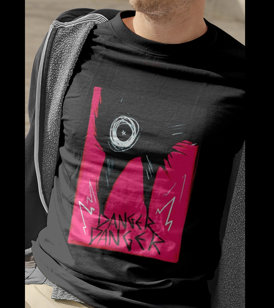 Danger Danger Eerie Eye Dark Pink Lightning T-Shirt