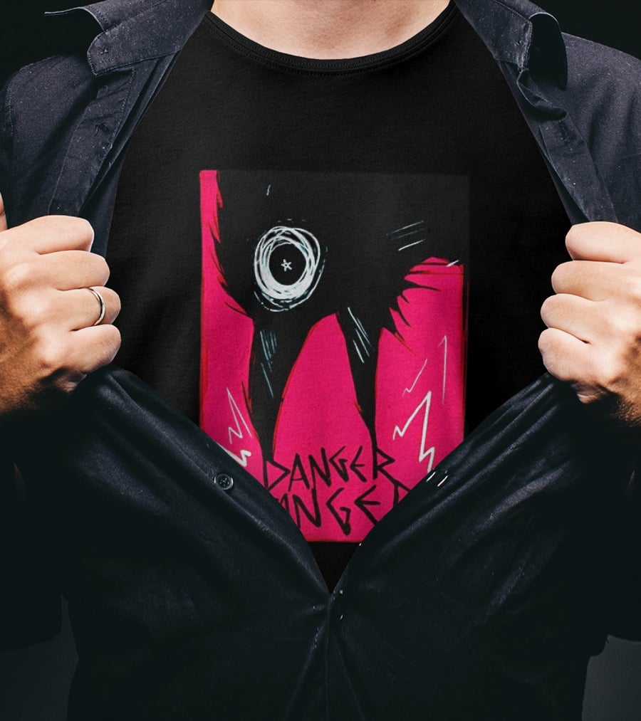 Danger Danger Eerie Eye Dark Pink Lightning T-Shirt