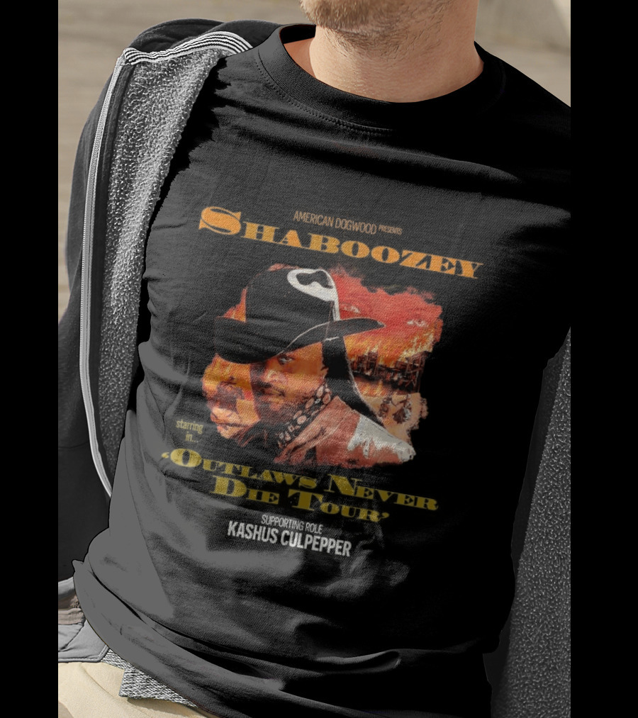 Shaboozey Outlaws Never Die Tour 2026 North America Schedule Dates Cowboy Flames T-Shirt