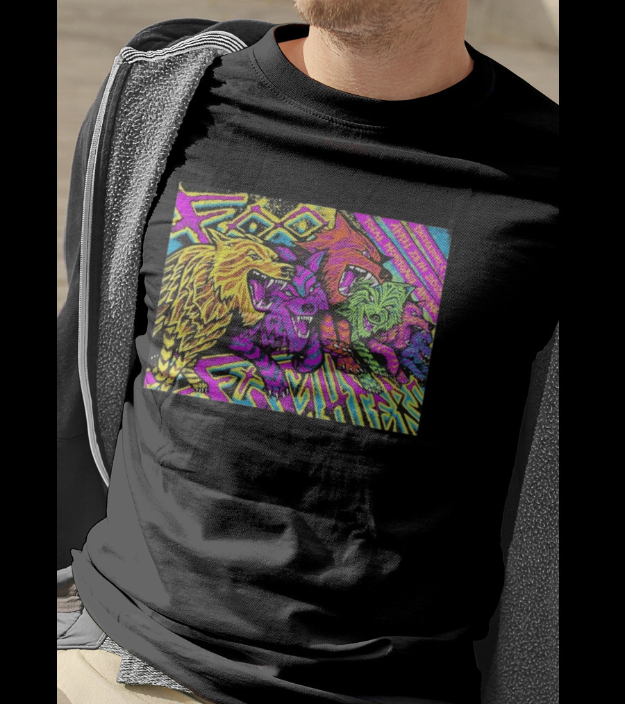 Foo Fighters Bridgeport April 28 2026 Total Nightmare Neon Wolves T-Shirt