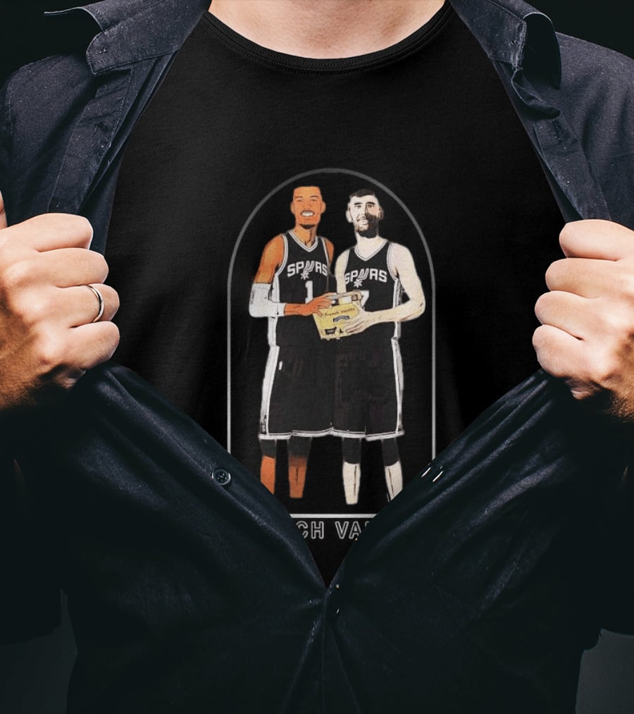 Spurs Duo French Vanilla Victor Wembanyama Luke Kornet Collaboration T-Shirt