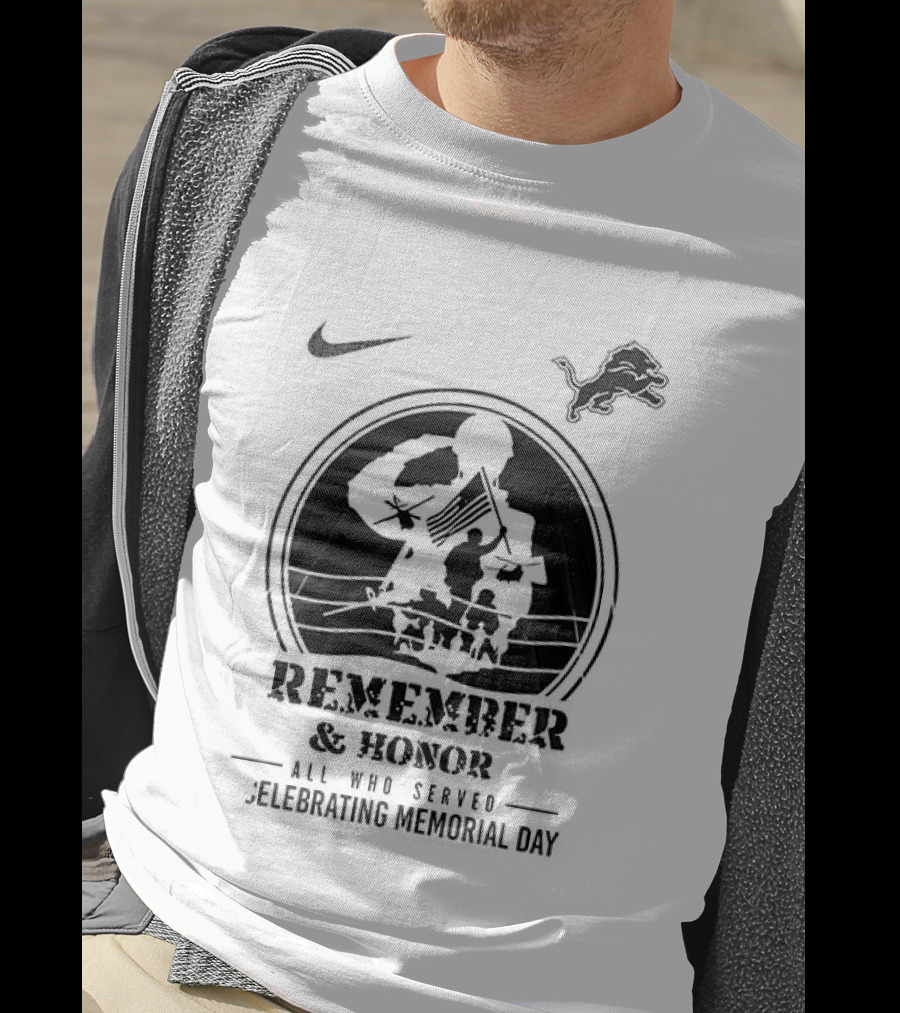 Nike Detroit Lions Remember And Honor Memorial Day We Owe Them All T-Shirt