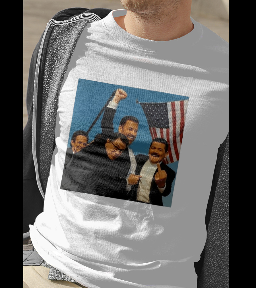 Jimmy Kimmel Stephen Colbert Seth Meyers American Flag Comedy Showdown T-Shirt