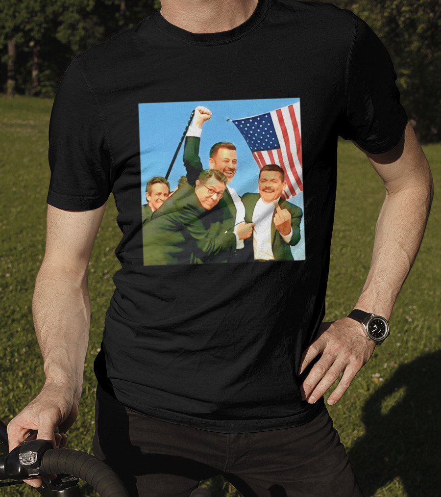 Jimmy Kimmel Meme American Flag Satire T-Shirt