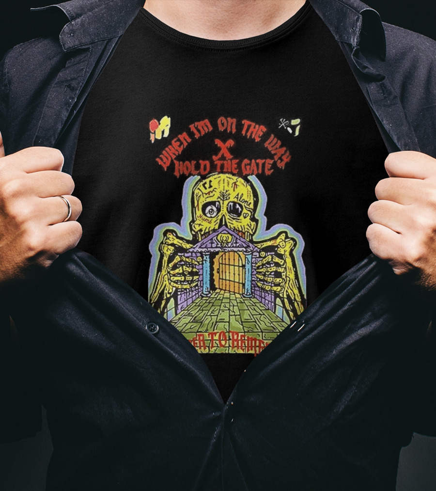 Kanye West When I'm On The Way Hold The Gate Skeleton At Doorway November To Remember T-Shirt