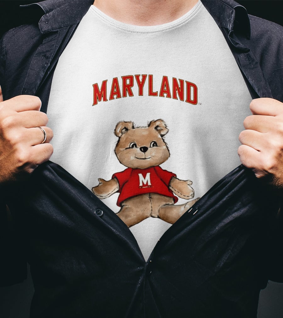 Maryland Terrapins Teddy Bear Cartoon M Sweater T-Shirt