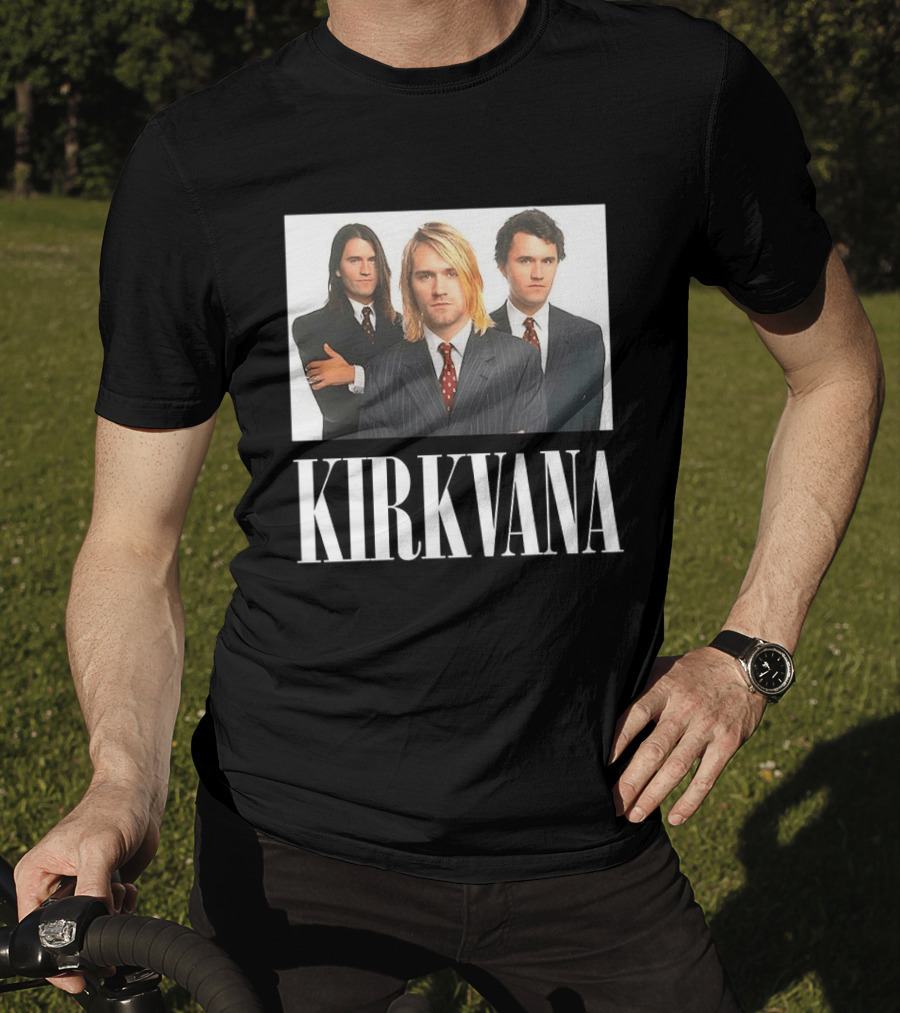 Kirkvana Charlie Kirk Nirvana Band Suits Image T-Shirt