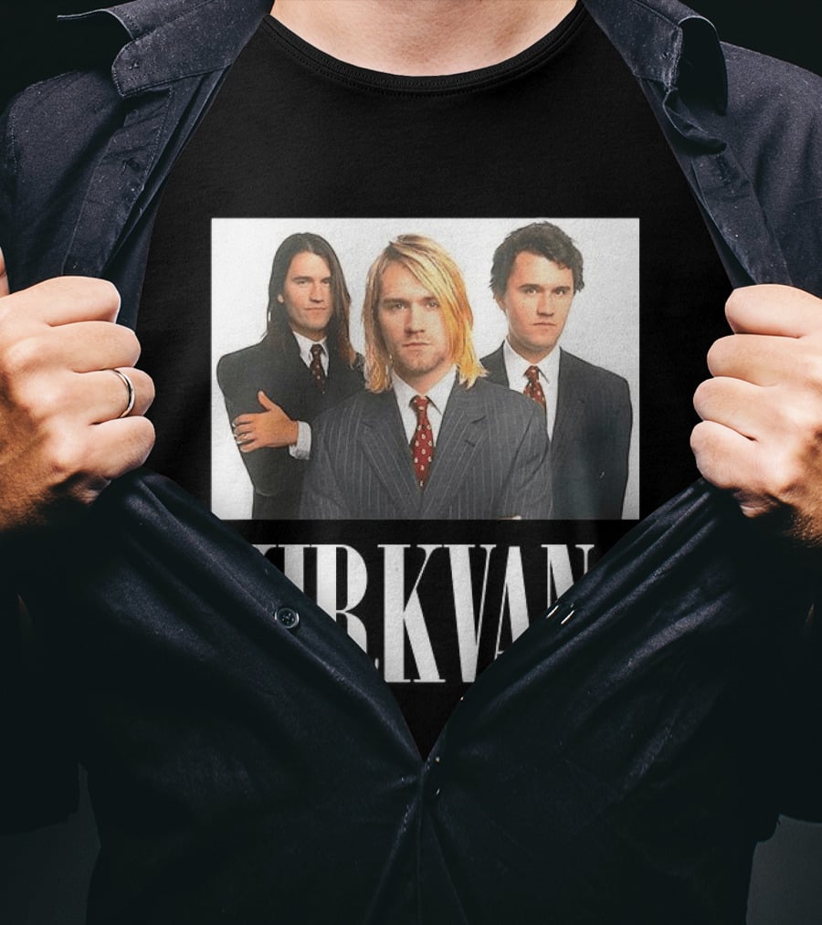Kirkvana Charlie Kirk Nirvana Band Suits Image T-Shirt