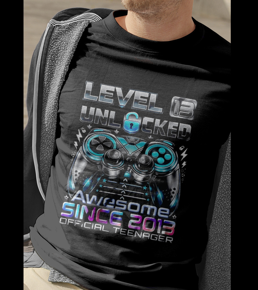 Level 13 Unlocked Awesome Since 2013 Official Teenager T-Shirt