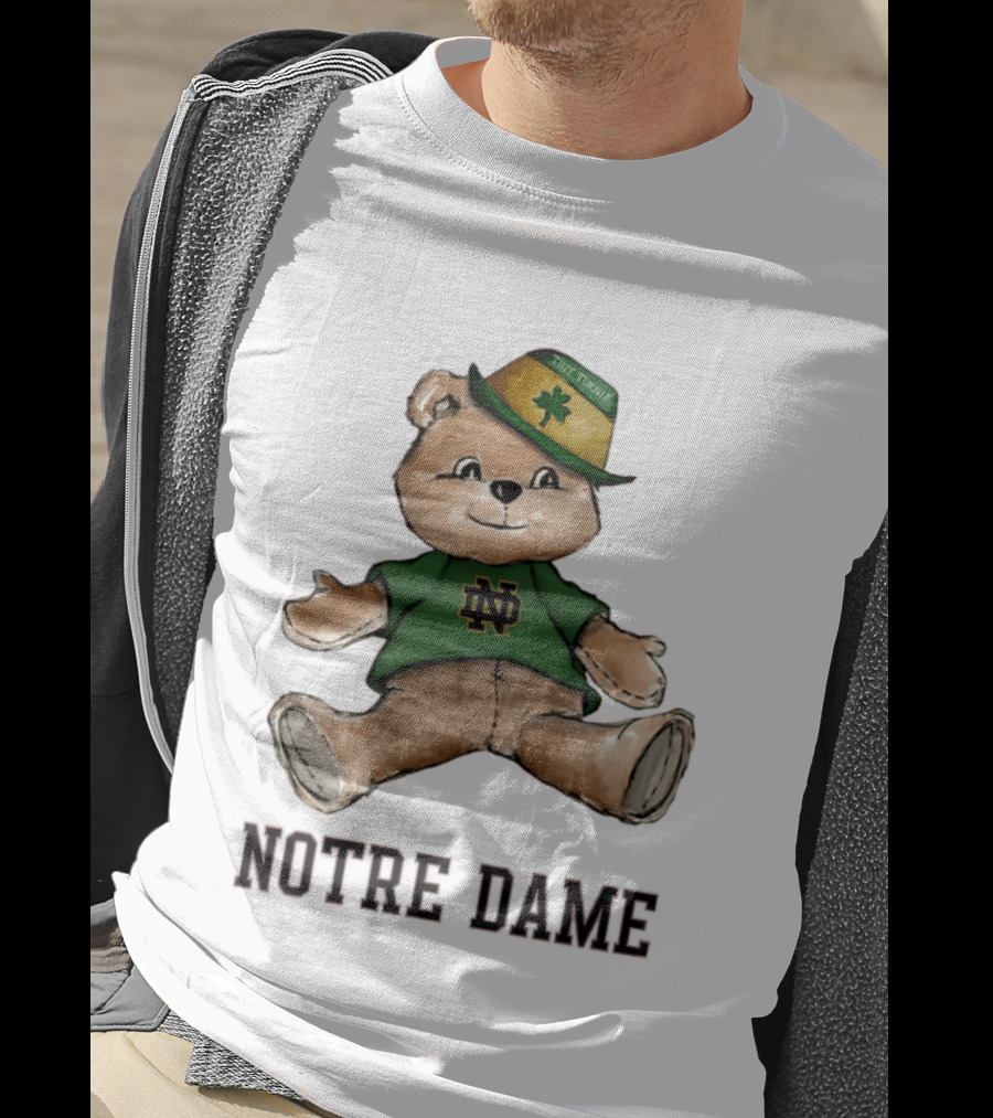 Notre Dame Fighting Irish Teddy Bear ND Logo Hat T-Shirt